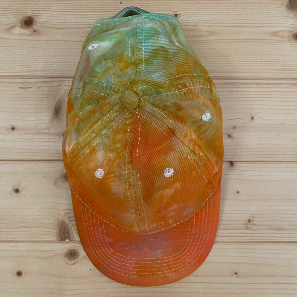 Handmade Vibrant Tie-Dye Adjustable Baseball Cap One of A Kind Street Style